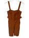 Sea Size 6 Orange Brown Cotton Ruffle Front Maxi Zip Back Pockets Jumpsuit Orange Brown / 6