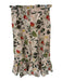 Olivia James Size S Tan & Green Cotton Elastic Waist Botanical Buttons Skirt Tan & Green / S