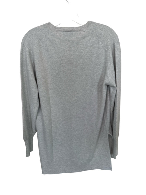 Scott & Charters Size M Light Gray Cashmere Long Sleeve Side Slits Sweater Light Gray / M