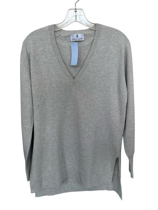 Scott & Charters Size M Light Gray Cashmere Long Sleeve Side Slits Sweater Light Gray / M