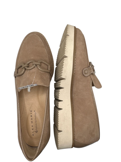 Alex Marie Shoe Size 7 Taupe & Cream Suede Platform Horsebit Loafers Taupe & Cream / 7