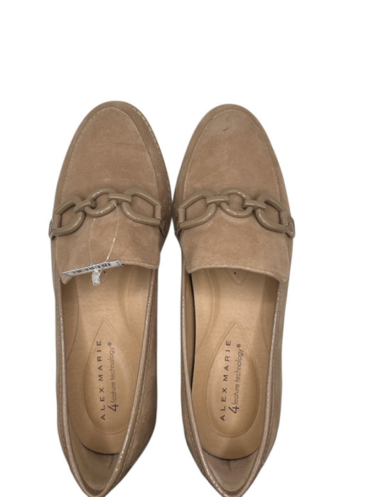 Alex Marie Shoe Size 7 Taupe & Cream Suede Platform Horsebit Loafers Taupe & Cream / 7
