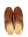 Nisolo Shoe Size 7.5 Brown & Tan Leather Wood Sole Block Heel Clogs Brown & Tan / 7.5