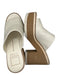 Dolce Vita Shoe Size 7 Cream & Brown Leather Platform Block Heel Open Toe Mules Cream & Brown / 7