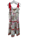 Hunter Bell Size S White, Red, Multi Cotton Ribbon Straps Smocked Bodice Dress White, Red, Multi / S