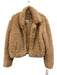 BlankNYC Size M Light Brown Polyester Faux Fur Collar Long Sleeve Jacket Light Brown / M