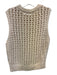 Frame Size S Cream White Cotton Sleeveless Loose Knit Sweater Vest Top Cream White / S