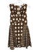 Misa Size S Brown & Cream Cotton & Spandex Sleeveless Bamboo Print V Neck Dress Brown & Cream / S