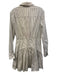 Staud Size 8 Cream & Brown Cotton Long Sleeve Stripe Buttons Shirt Dress Cream & Brown / 8