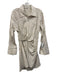 A.L.C. Size 6 White & Brown Cotton Long Sleeve Stripe Buttons Shirt Dress White & Brown / 6