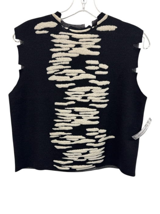 Kerisma Size S/M Black & White Polyester & Viscose Sleeveless Abstract Knit Top Black & White / S/M