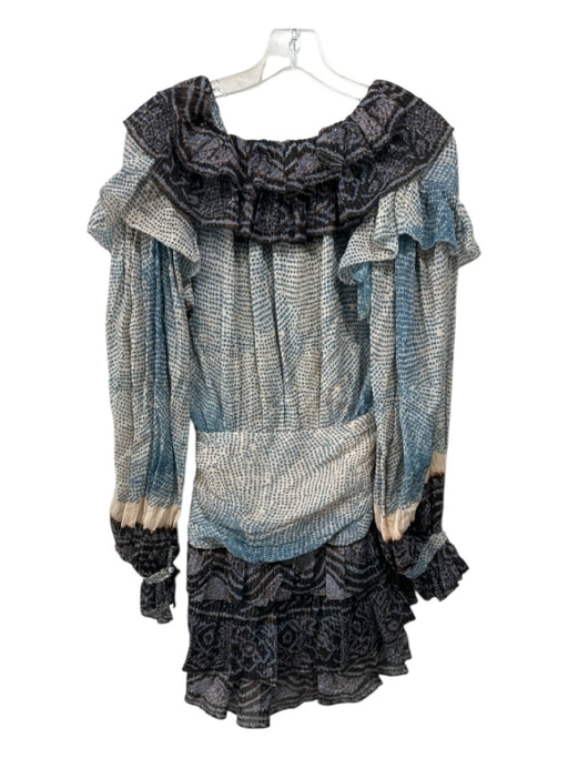 Ulla Johnson Size 2 Beige, Purple, & Blue Cotton Blend Metallic Thread Dress Beige, Purple, & Blue / 2