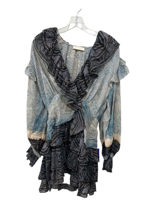 Ulla Johnson Size 2 Beige, Purple, & Blue Cotton Blend Metallic Thread Dress Beige, Purple, & Blue / 2