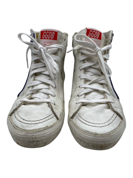 Golden Goose Shoe Size 42 White, Blue, Red Leather Upper Lace Up Star Sneakers White, Blue, Red / 42