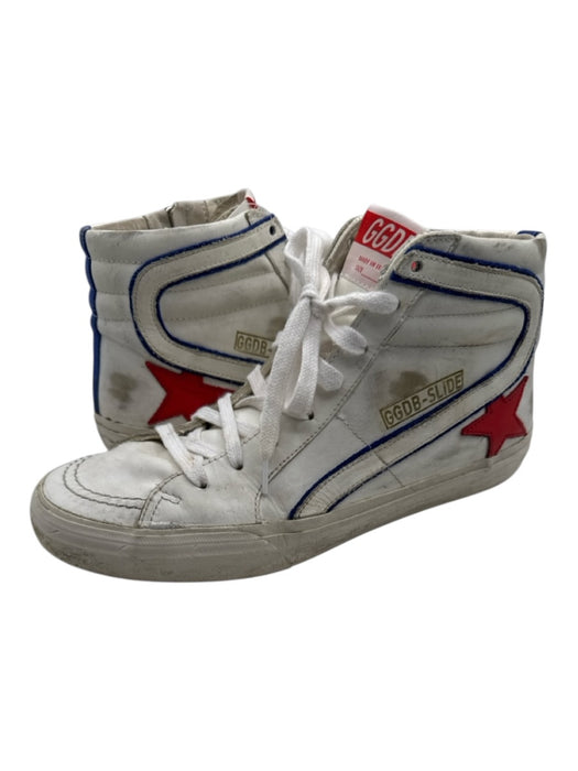 Golden Goose Shoe Size 42 White, Blue, Red Leather Upper Lace Up Star Sneakers White, Blue, Red / 42