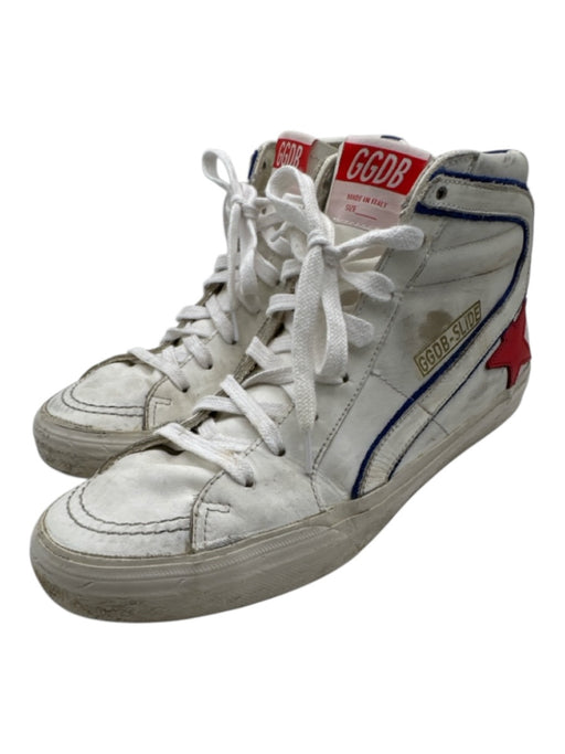 Golden Goose Shoe Size 42 White, Blue, Red Leather Upper Lace Up Star Sneakers White, Blue, Red / 42
