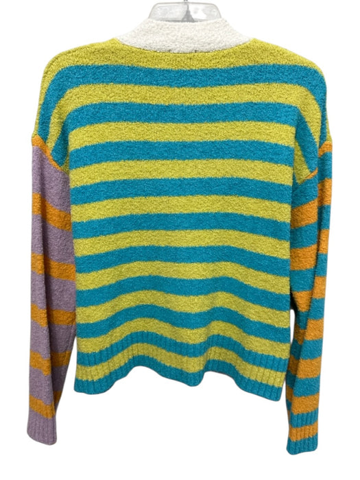 Rails Size Small Blue, Orange, Green Cotton Blend Long Sleeve Striped Sweater Blue, Orange, Green / Small