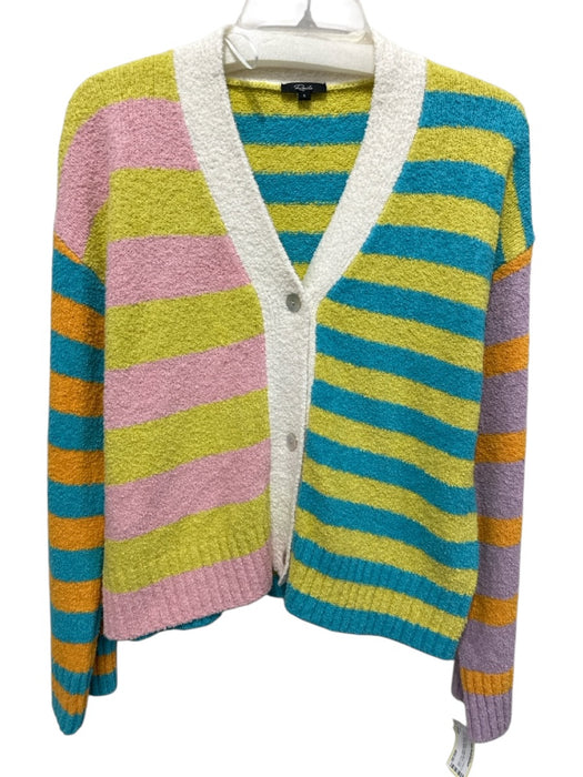 Rails Size Small Blue, Orange, Green Cotton Blend Long Sleeve Striped Sweater Blue, Orange, Green / Small