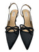 Badgley Mischka Shoe Size 10 Black Satin Upper Rhinestone Bow Pointed Toe Pumps Black / 10