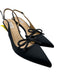 Badgley Mischka Shoe Size 10 Black Satin Upper Rhinestone Bow Pointed Toe Pumps Black / 10