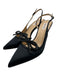 Badgley Mischka Shoe Size 10 Black Satin Upper Rhinestone Bow Pointed Toe Pumps Black / 10