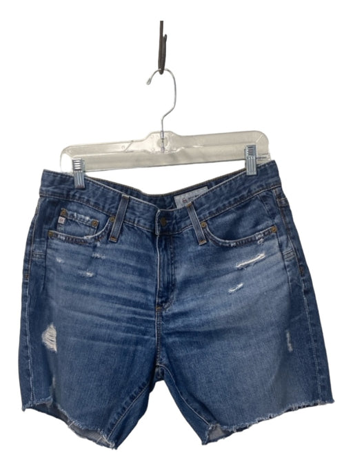 Adriano Goldschmied Size 31 Mid Wash Cotton Blend Frayed Hem 5 Pocket Shorts Mid Wash / 31