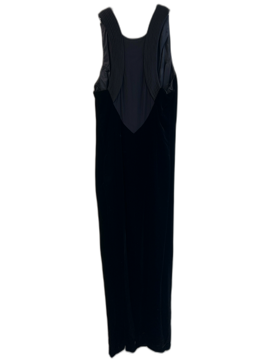 Rimini Size 10 Black Acetate Side Zip Round Neck Mesh Back Sleeveless Gown Black / 10