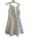 Maggy London Size 12 White Cotton Blend Sleeve Cut Outs Textured V Back Dress White / 12