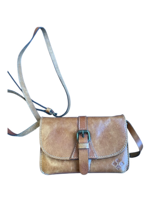 Patricia Nash Brown Leather Buckle Front Flap Crossbody Bag Brown / S