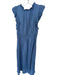 Bila Size XS Slate Blue Rayon Cap Sleeve Elastic Waist Ruffles Maxi Dress Slate Blue / XS