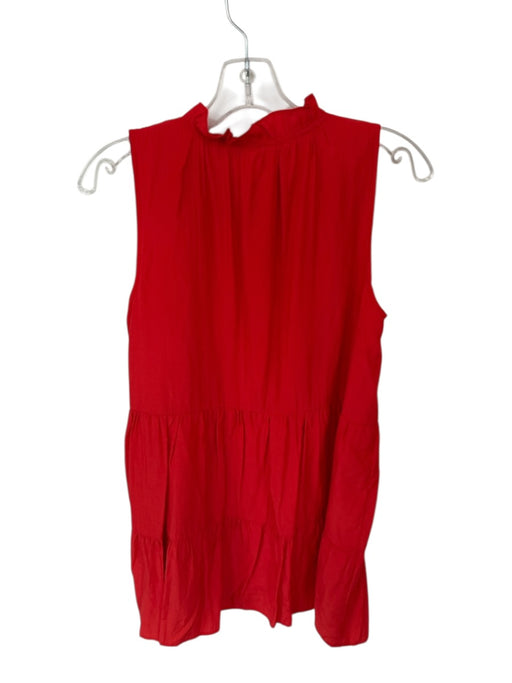 day + moon Size S Red Polyester Blend Sleeveless Ruffle Collar V Neck Dress Red / S