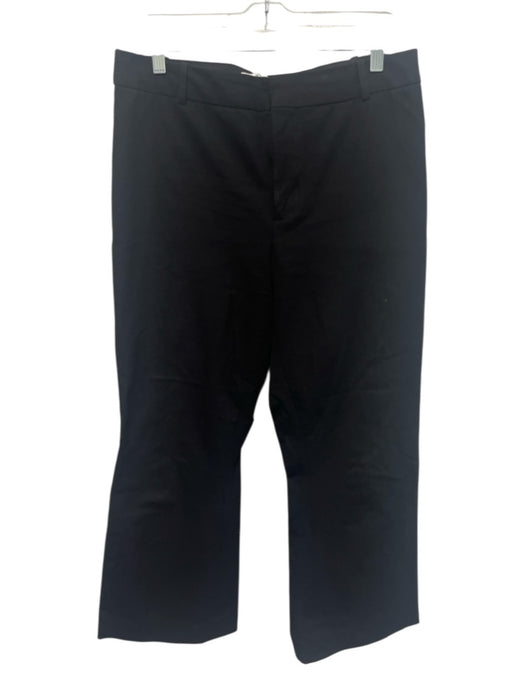 Frame Size 12 Black Cotton Mid Rise Boot Cut Ankle Length Trouser Pants Black / 12