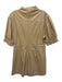Shug! Size M Beige Polyester Blend Faux Leather Zip Up Romper Beige / M