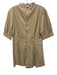 Shug! Size M Beige Polyester Blend Faux Leather Zip Up Romper Beige / M