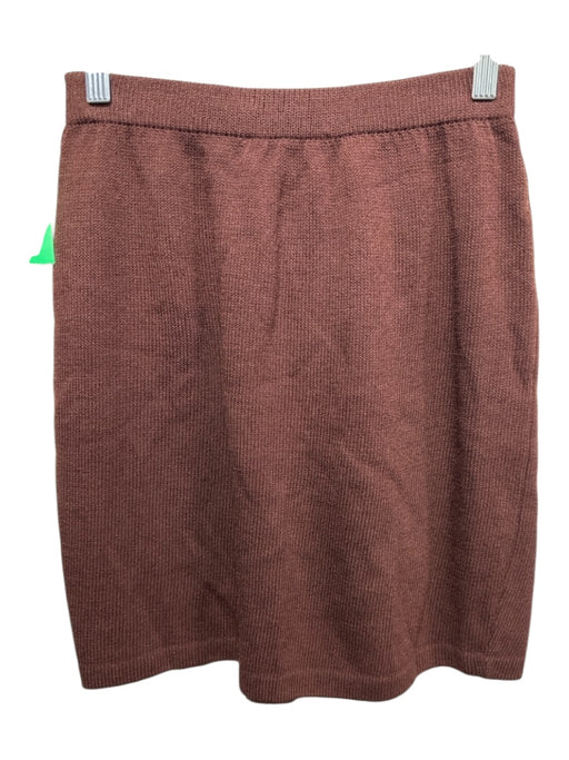St John Collection Size 2 Brown Wool Blend Elastic Waist Knit Pencil Skirt Brown / 2