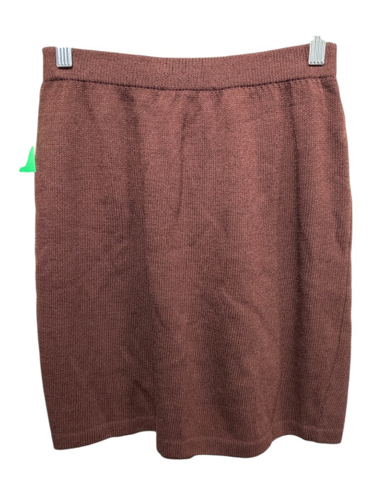 St John Collection Size 2 Brown Wool Blend Elastic Waist Knit Pencil Skirt Brown / 2