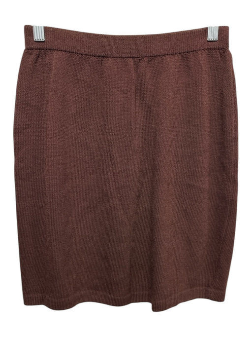 St John Collection Size 2 Brown Wool Blend Elastic Waist Knit Pencil Skirt Brown / 2