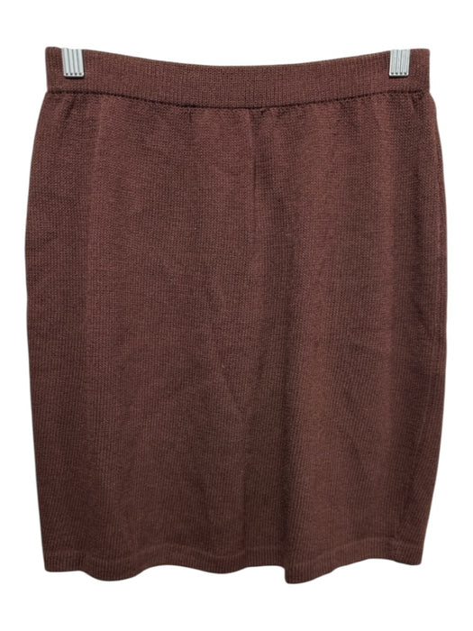 St John Collection Size 2 Brown Wool Blend Elastic Waist Knit Pencil Skirt Brown / 2