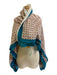 Oliphant Orange, Blue, White Cotton Abstract Print Fringe Detail scarf Orange, Blue, White / One Size