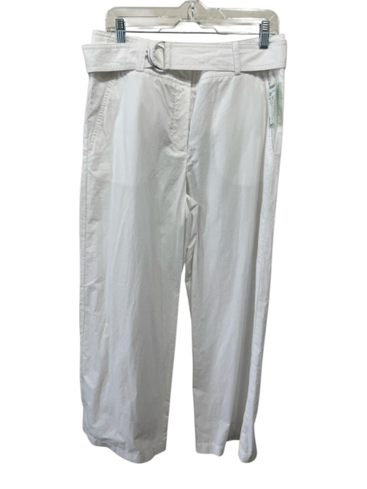 W by Worth Size 8 White Cotton Zip Fly Wide Leg Belt Incl. Pants White / 8