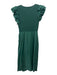 Sugarlips Size M Green Cotton Ribbed Tiered Cap Sleeve Rouched Sleeveless Dress Green / M