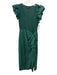 Sugarlips Size M Green Cotton Ribbed Tiered Cap Sleeve Rouched Sleeveless Dress Green / M