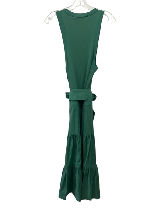 Veronica Beard Size M Green Cotton Ribbed Sleeveless Dress Green / M