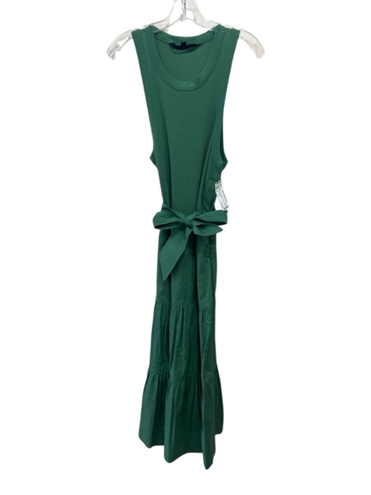 Veronica Beard Size M Green Cotton Ribbed Sleeveless Dress Green / M