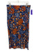 Sigrid Olsen Size M Navy Blue & Orange Polyester Blend Tie Shoulder Skirt Set Navy Blue & Orange / M