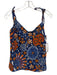 Sigrid Olsen Size M Navy Blue & Orange Polyester Blend Tie Shoulder Skirt Set Navy Blue & Orange / M
