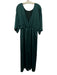 Porridge Size M Emerald Green Polyester 3/4 Sleeve Flare Sleeve V Back Dress Emerald Green / M