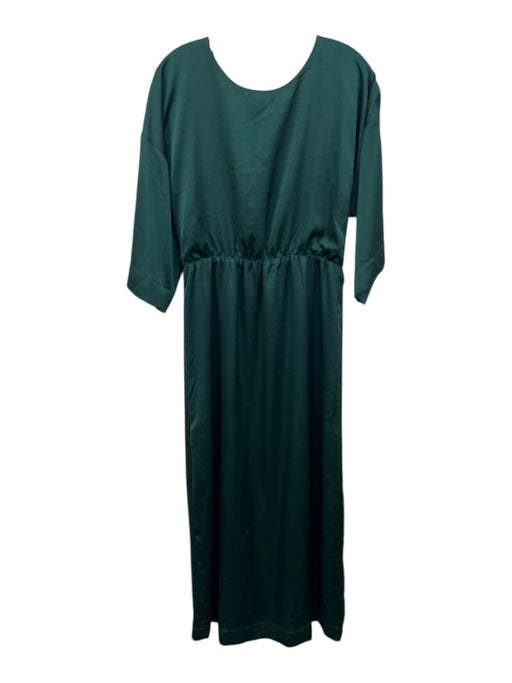 Porridge Size M Emerald Green Polyester 3/4 Sleeve Flare Sleeve V Back Dress Emerald Green / M