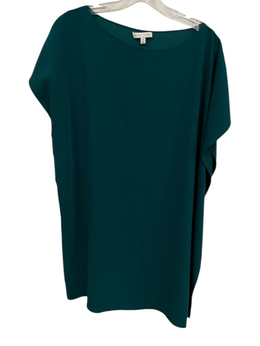 Anna Cate Size M Green Polyester Wide Neck Short Sleeve Tunic Knee length Dress Green / M