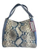 Kate Spade Blue & White Leather Snake Embossed Shoulder Strap Magnetic Close Bag Blue & White
